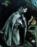 El Greco St Francis in Prayer before the Crucifix or Saint Francis Kneeling in Meditation oil